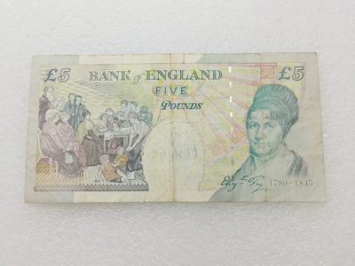 全场一元起拍 各国纸币专场 第43期 英国2002年5镑纸币 有字迹