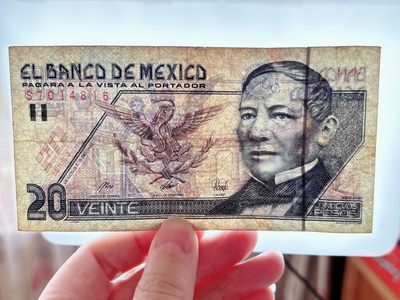全场一元起拍 各国纸币专场 第43期 墨西哥1992年20比索纸币 首版 有字迹