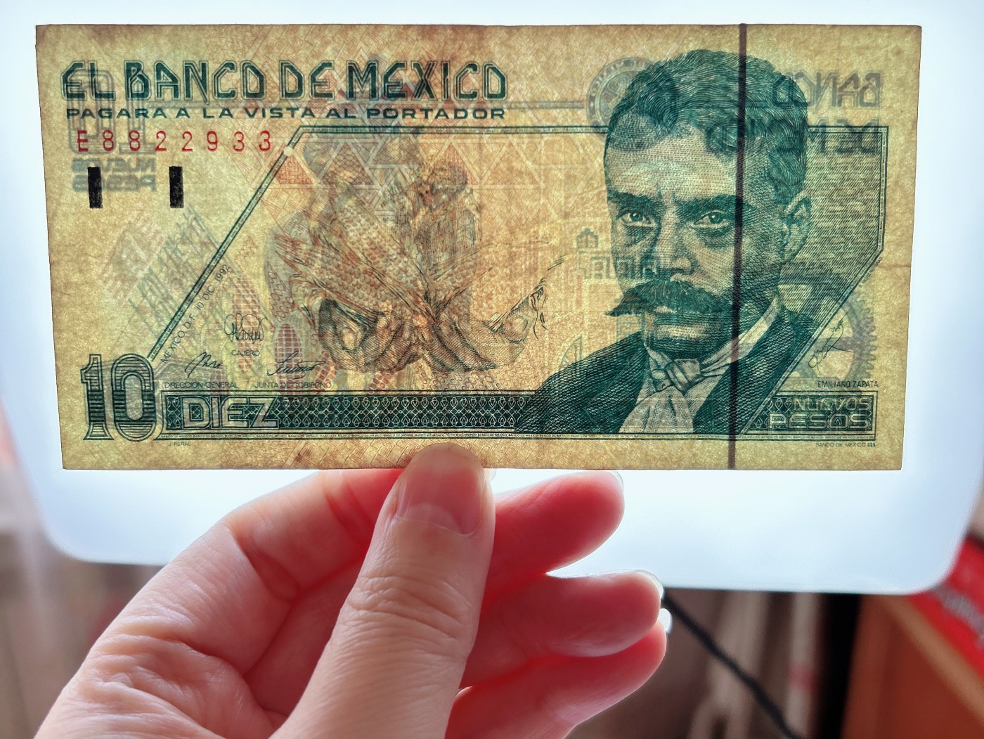 全场一元起拍 各国纸币专场 第43期 墨西哥10新比索纸币 1992年 首年版 号码8822933