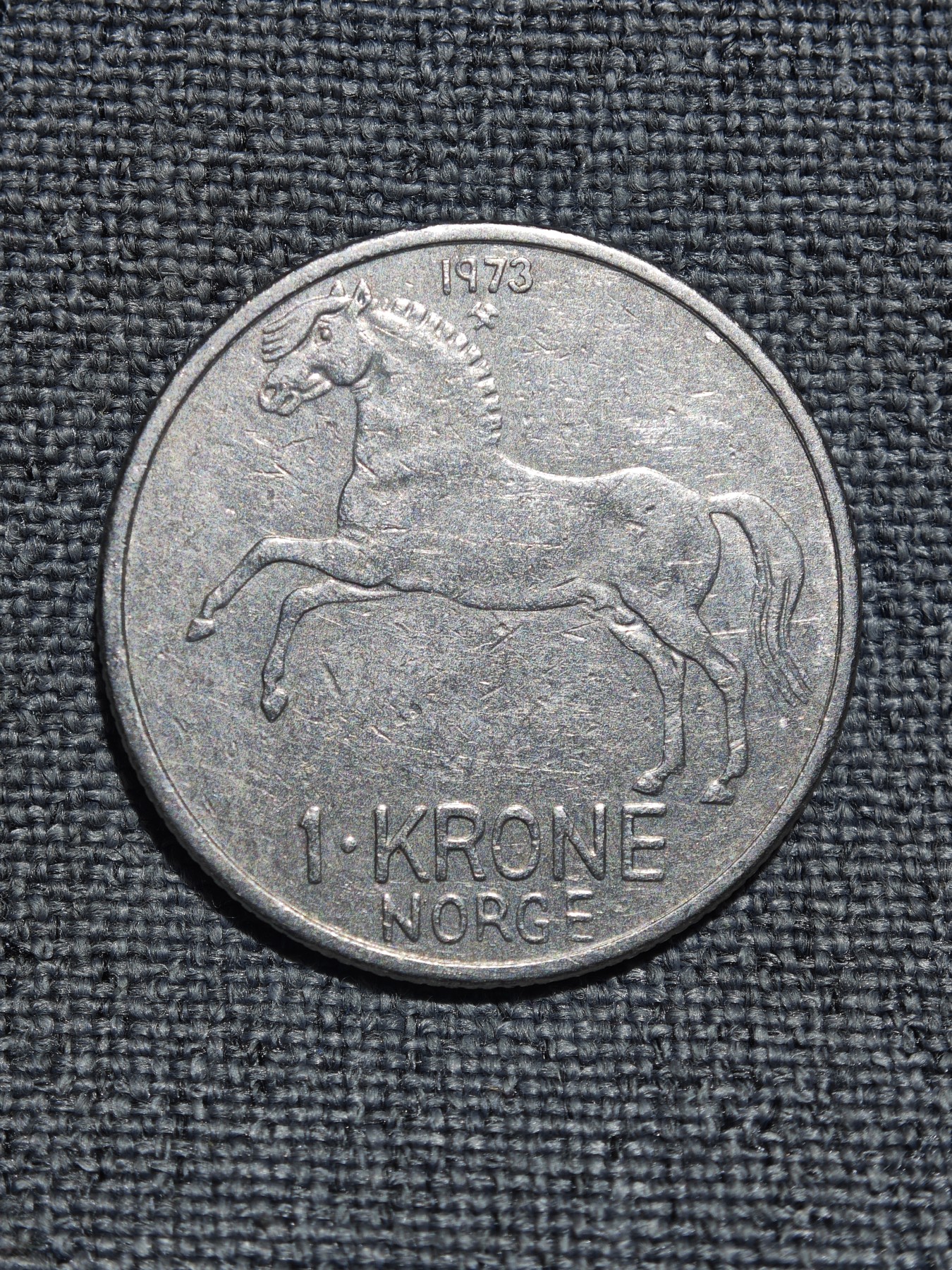 外国硬币收藏店第3期 挪威1973年奥拉夫五世骏马1克朗