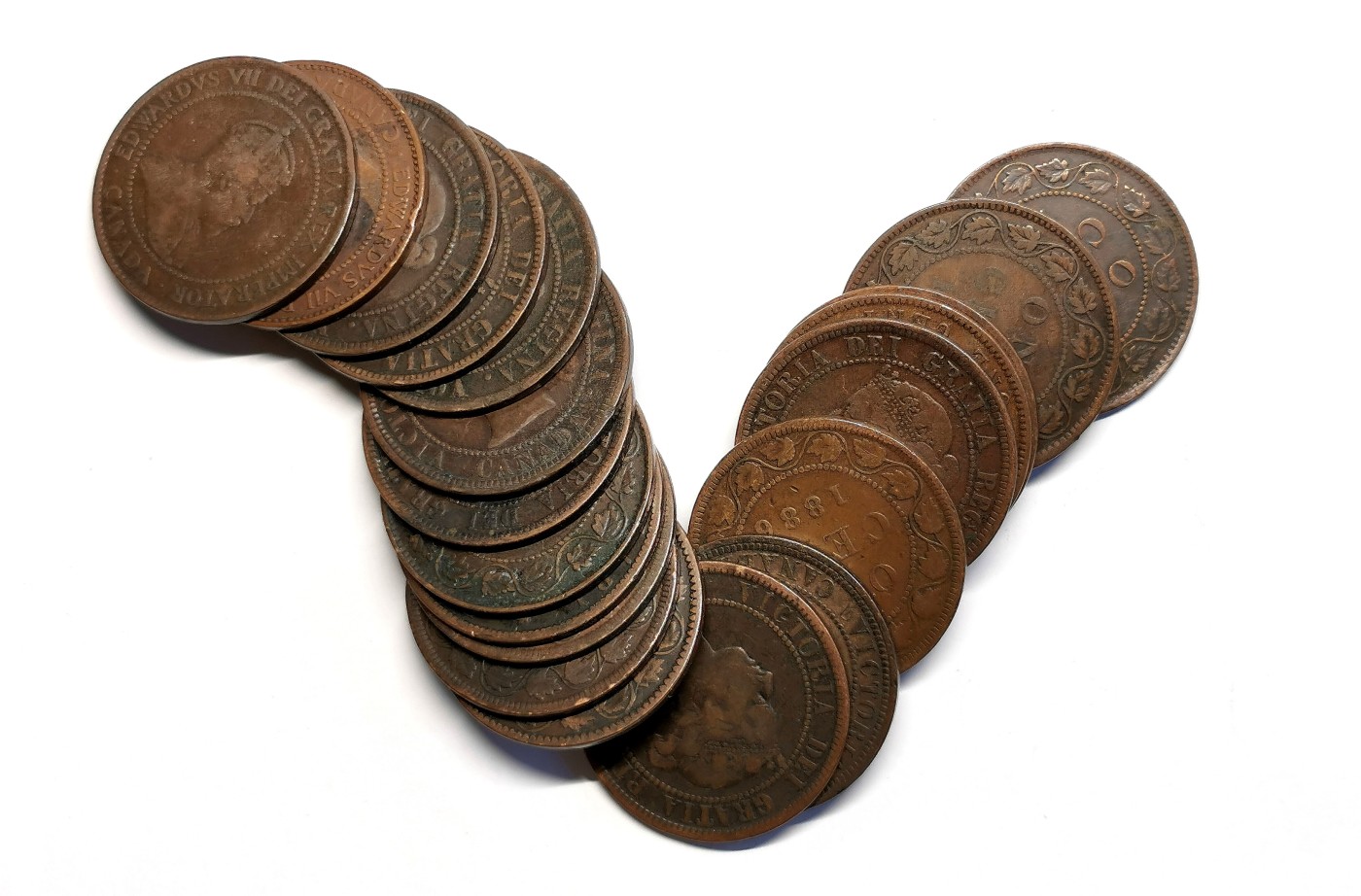 凡希社世界钱币微拍第二百五十六期 加拿大壹分20枚一组