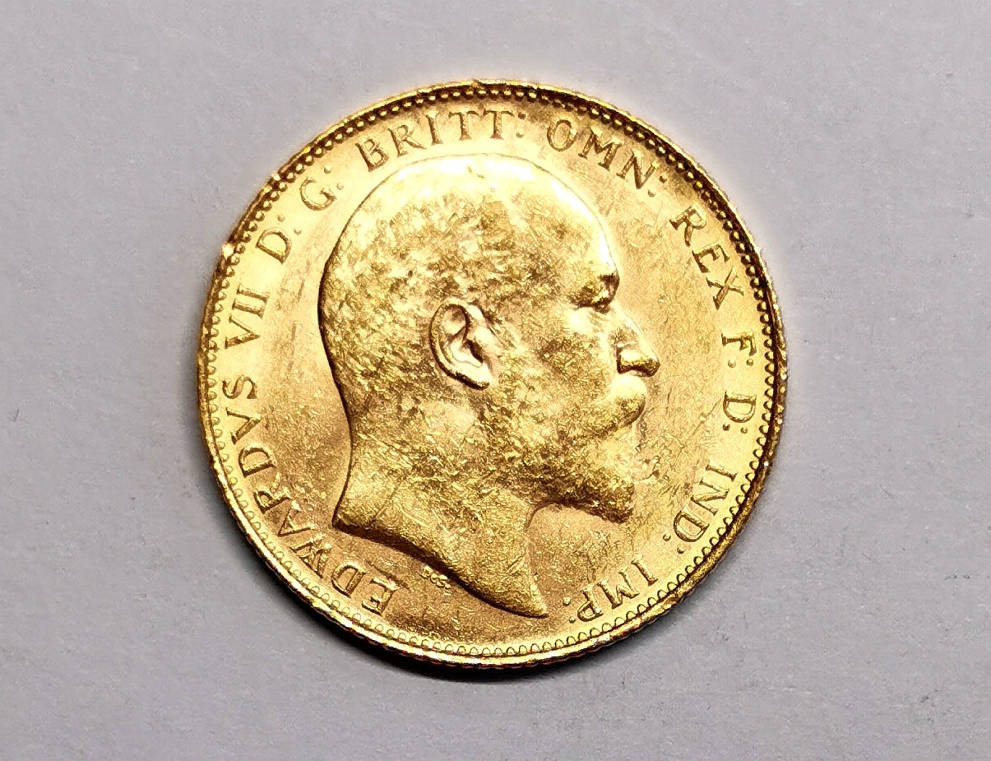 凡希社世界钱币微拍第二百五十六期 1907英国爱七索维林金币AU+