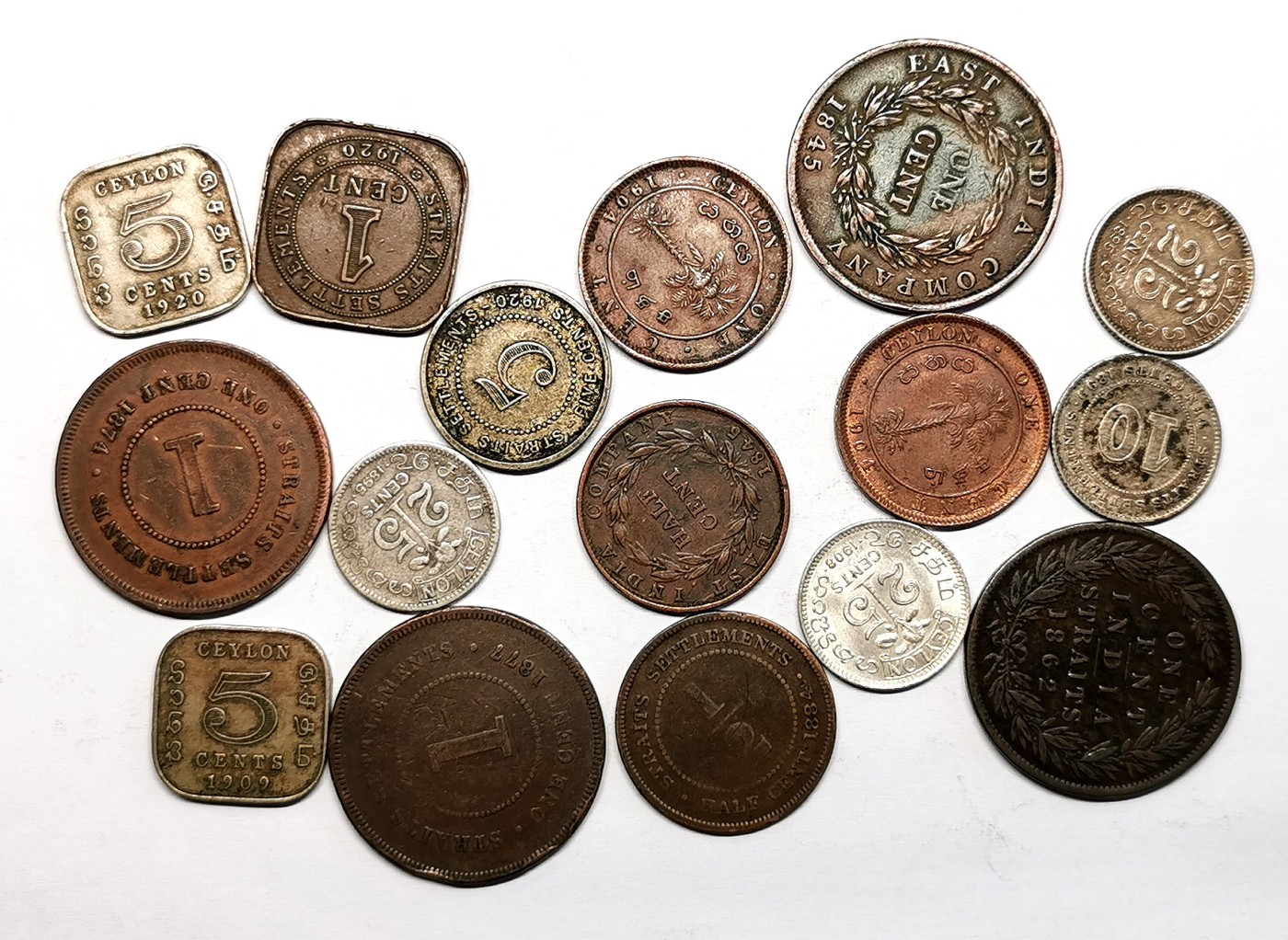 凡希社世界钱币微拍第二百五十六期 英殖银铜辅币十六枚一组