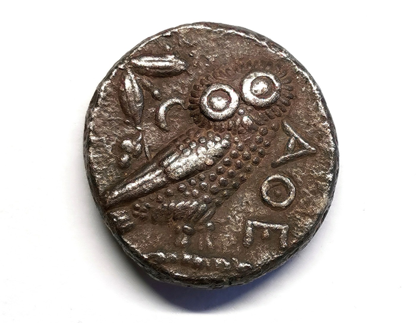 凡希社世界钱币微拍第二百五十六期 巴克特里亚王国猫头鹰4德拉克马银币 黑漆古极美品