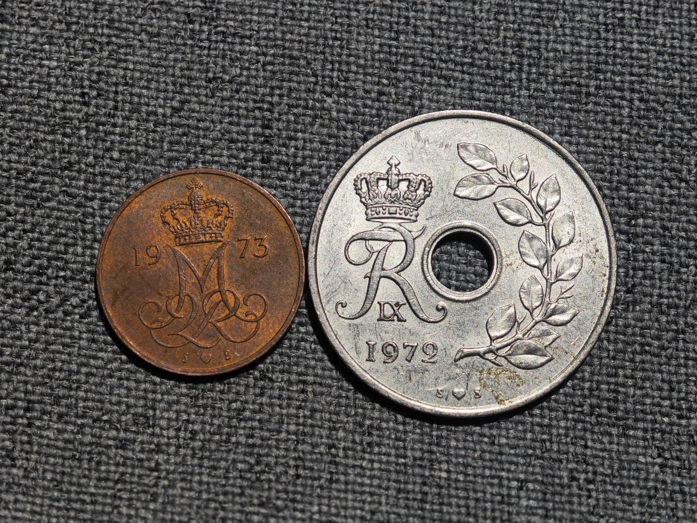 外国硬币收藏店第3期 丹麦老版25、5欧尔2枚