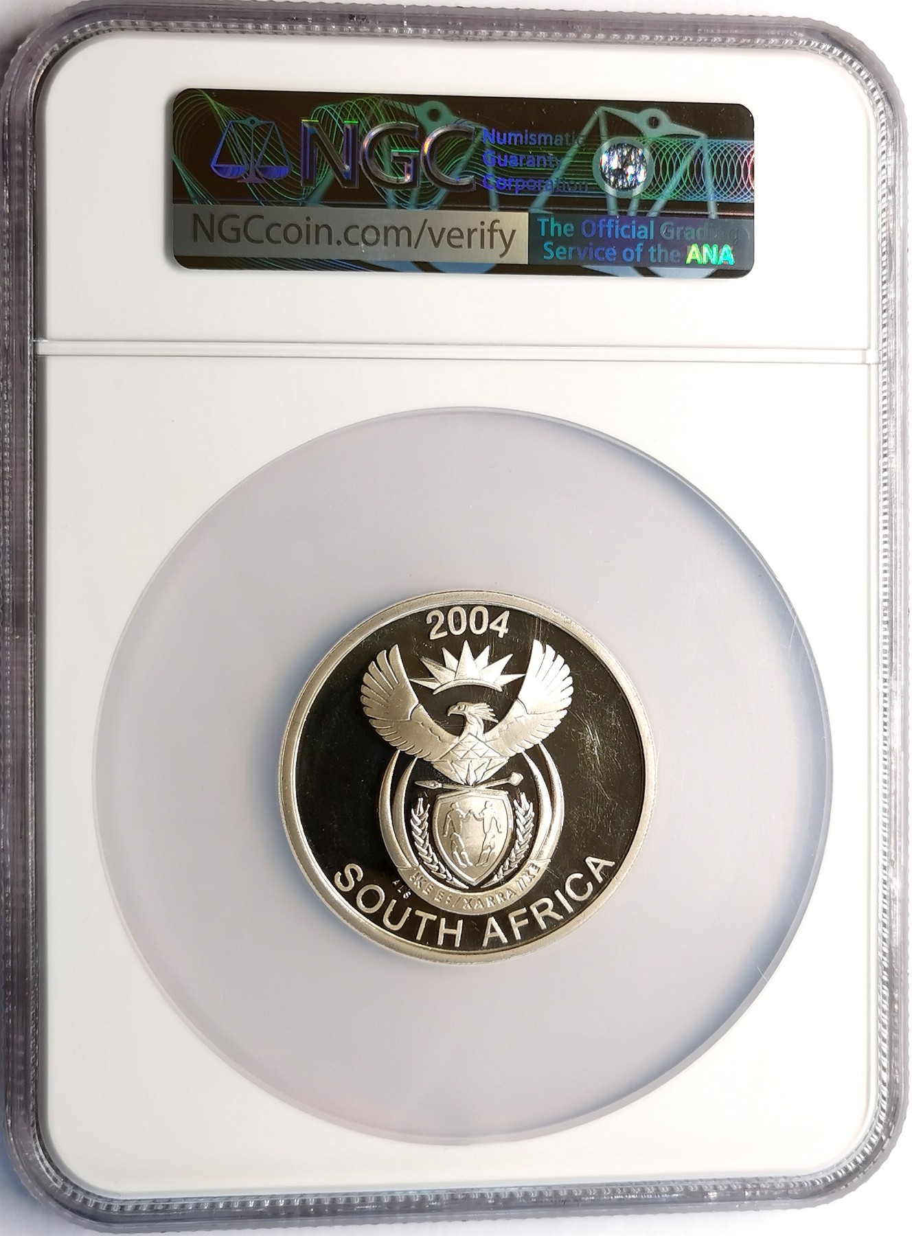 凡希社世界钱币微拍第二百五十六期 2004南非豹子50分2盎司大银精铸NGC-PF67UC