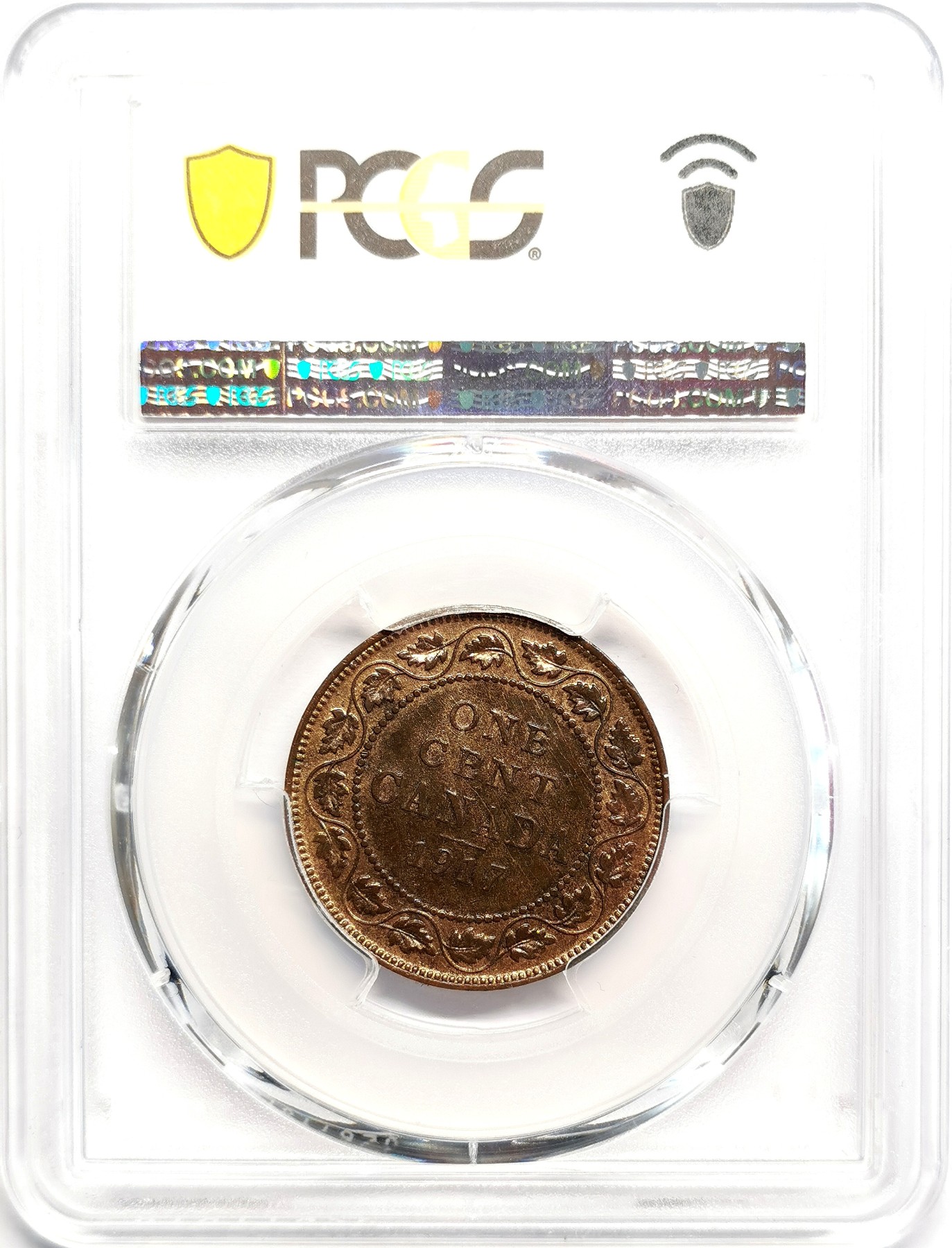 凡希社世界钱币微拍第二百五十六期 1917英属加拿大乔五一分铜币PCGS-MS63