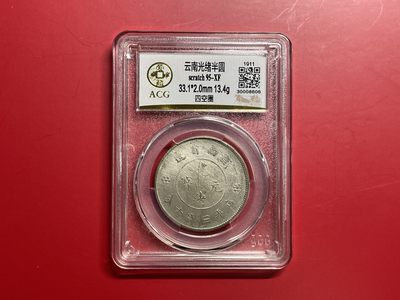 【云南半龙古银币、国外老银币、熊猫银币邮票套册】限时专拍 - 云南光绪半圆 （YB23011）