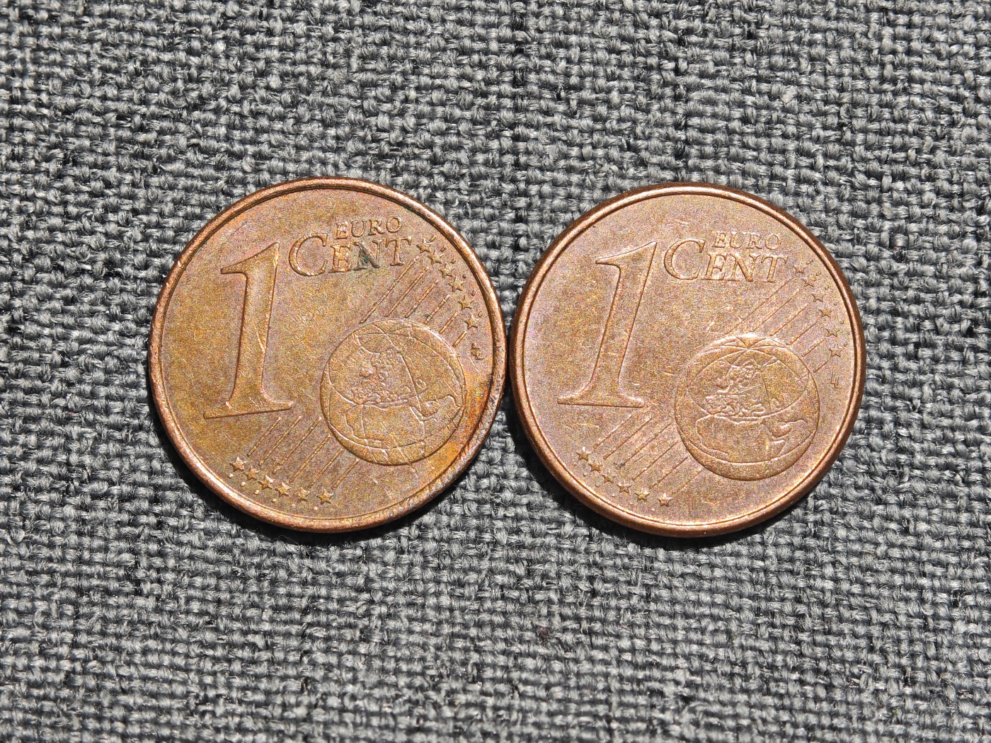 外国硬币收藏店第3期 法国、西班牙背面两种1欧分2枚