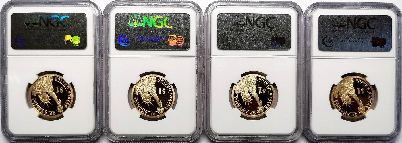 凡希社世界钱币微拍第二百五十六期 2007美国总统纪念壹元四枚套NGC-PF69UC