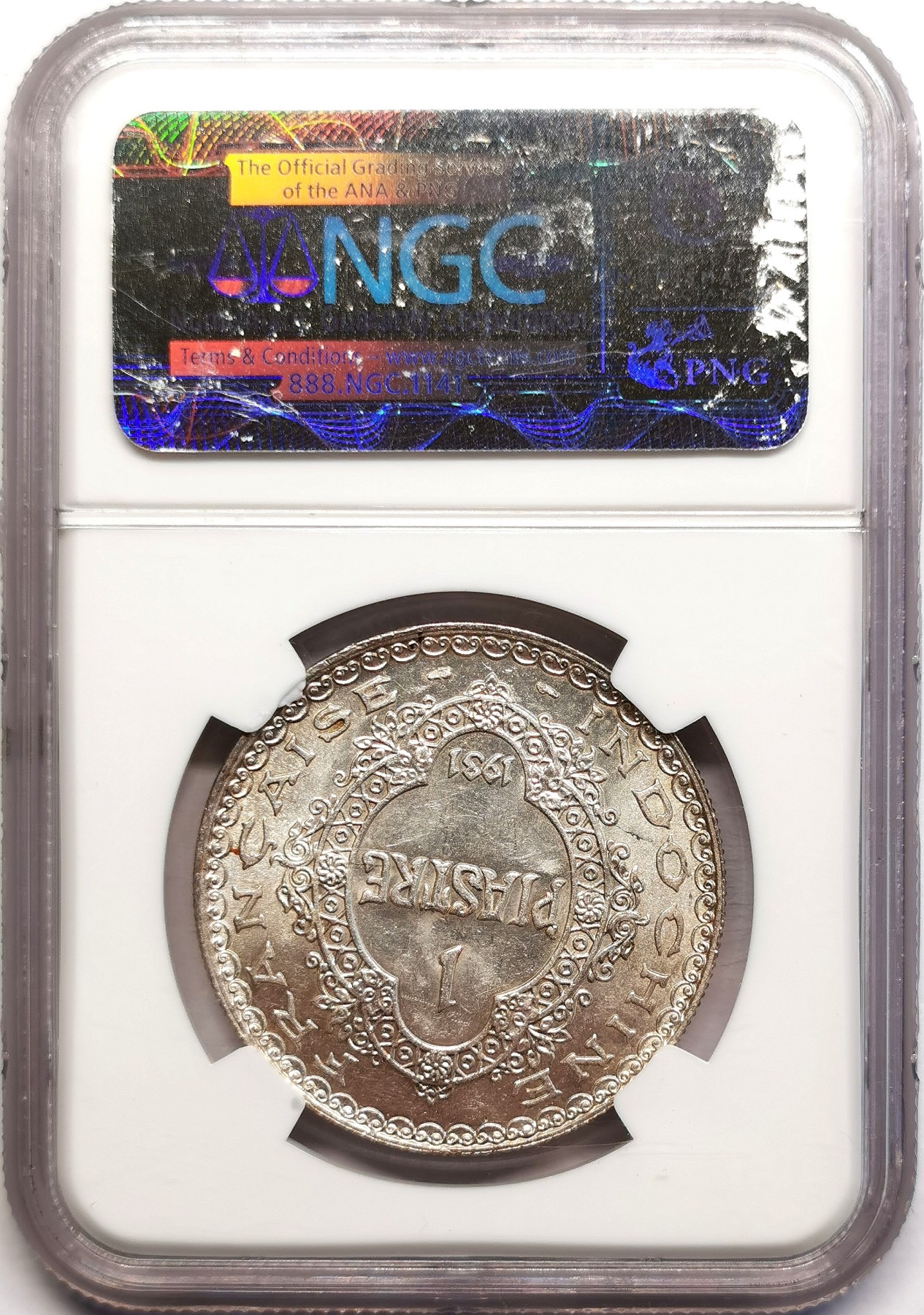 凡希社世界钱币微拍第二百五十六期 1931法属印度支那自由帽皮亚斯特大银NGC-MS62原色银光！