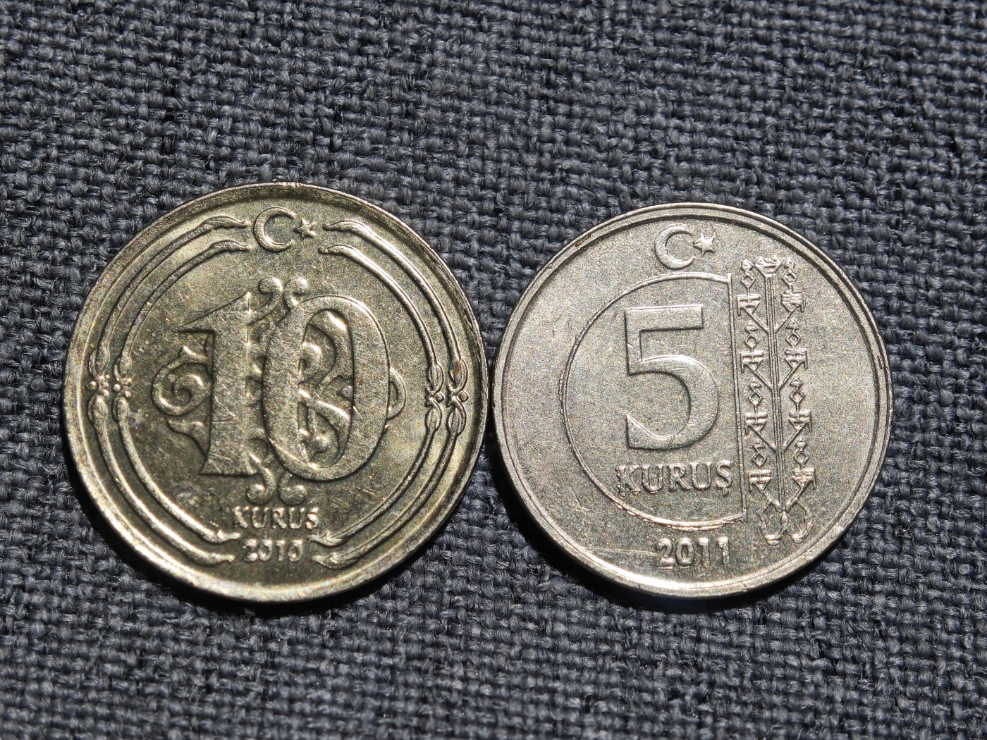 外国硬币收藏店第3期 土耳其10、5库鲁斯2枚