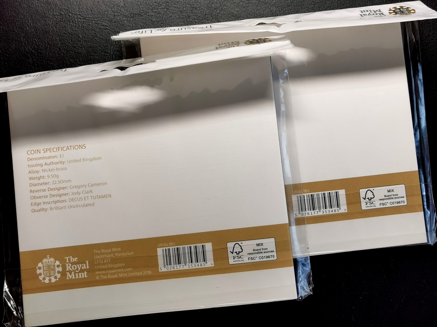 凡希社世界钱币微拍第二百五十六期 2016英国最后的圆形英镑纪念币两枚