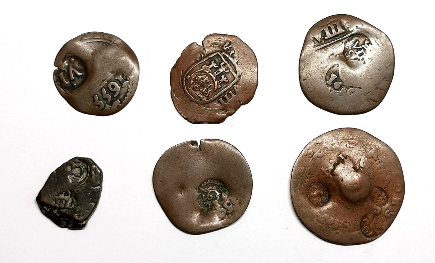 凡希社世界钱币微拍第二百五十六期 欧洲加盖铜币六枚一组