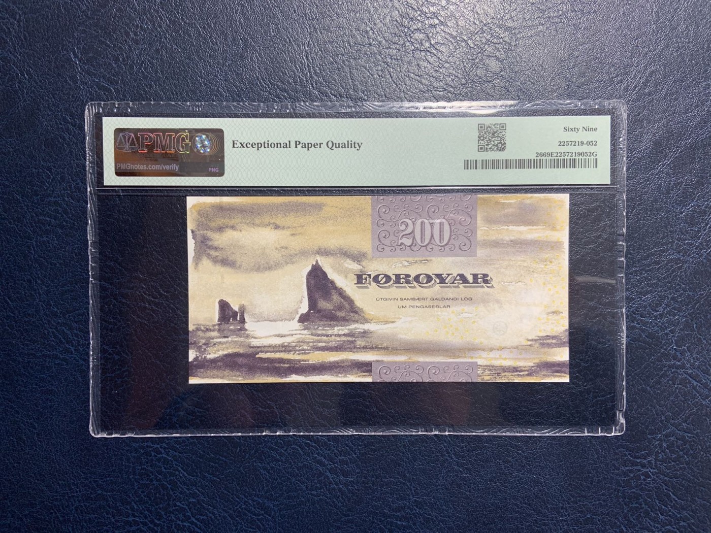 收藏联盟Quantum Auction 第308期拍卖  法罗群岛2003年200克朗 PMG69 细线初版 号码全程无47