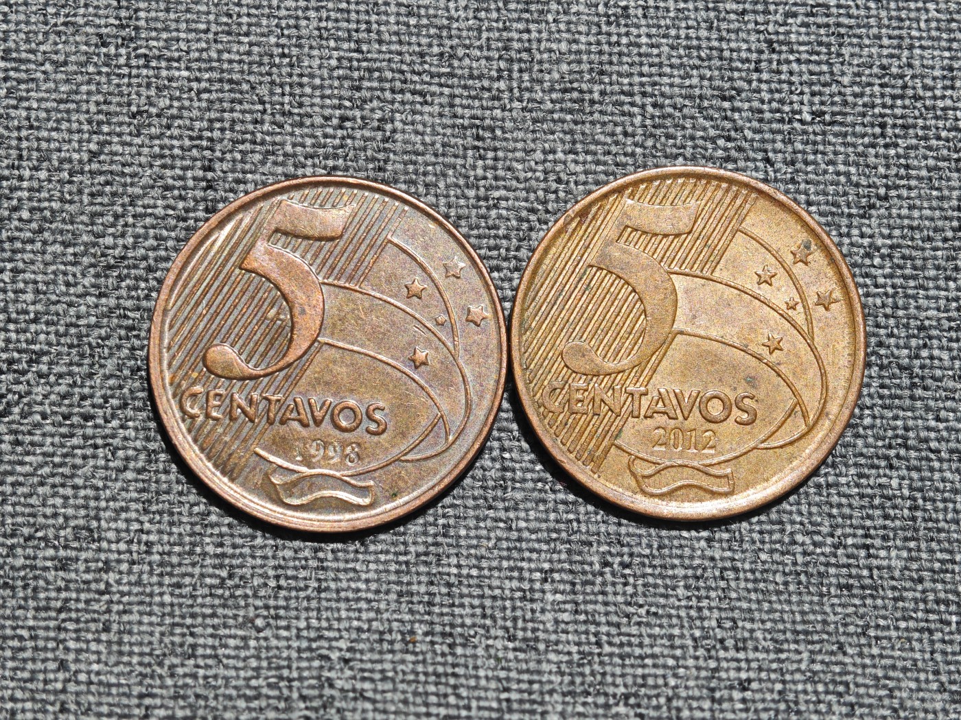 外国硬币收藏店第3期 巴西5分铜币2枚