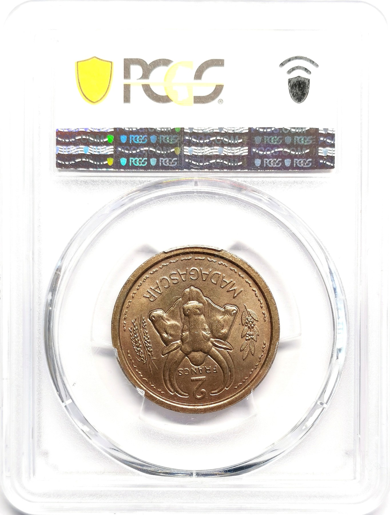 凡希社世界钱币微拍第二百五十六期 1948马达加斯加2法郎样币PCGS-SP65