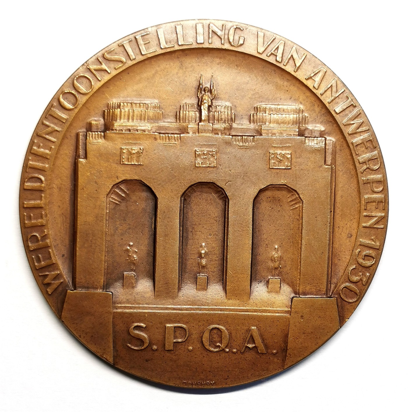 凡希社世界钱币微拍第二百五十六期 1930比利时安特卫普世博会纪念铜章 直径60mm