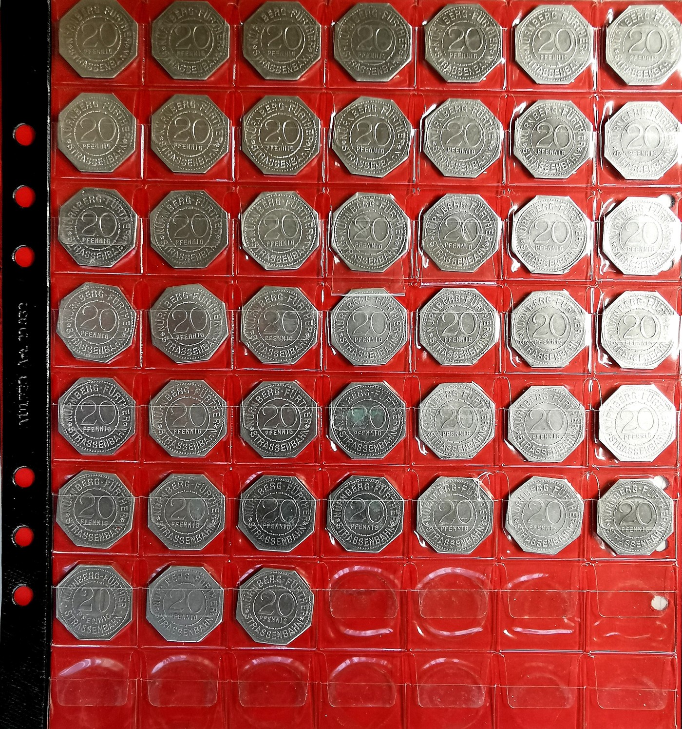 凡希社世界钱币微拍第二百五十六期 1920德国纽伦堡电车代币45枚全套BU