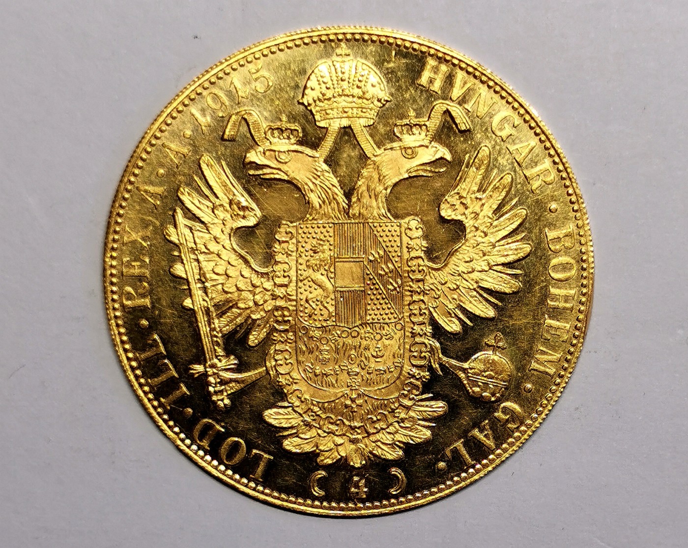 凡希社世界钱币微拍第二百五十六期 1915奥地利4杜卡特金币UNC