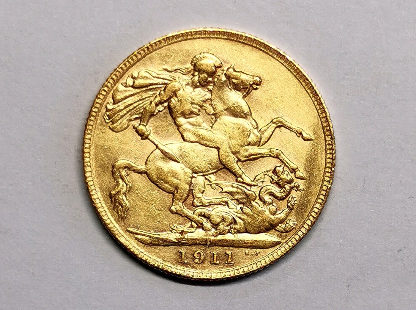 凡希社世界钱币微拍第二百五十六期 1911英国乔五索维林金币XF