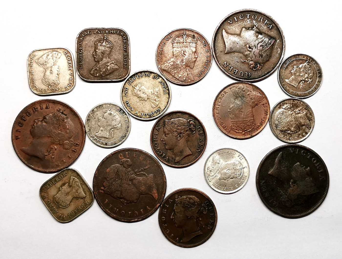 凡希社世界钱币微拍第二百五十六期 英殖银铜辅币十六枚一组