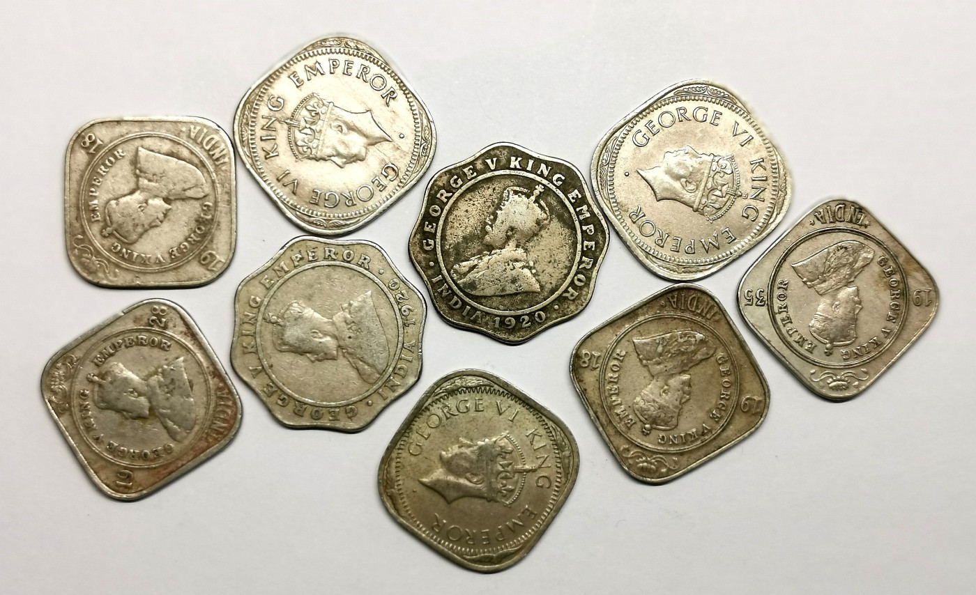 凡希社世界钱币微拍第二百五十六期 英属印度2安那/4安那镍币一组