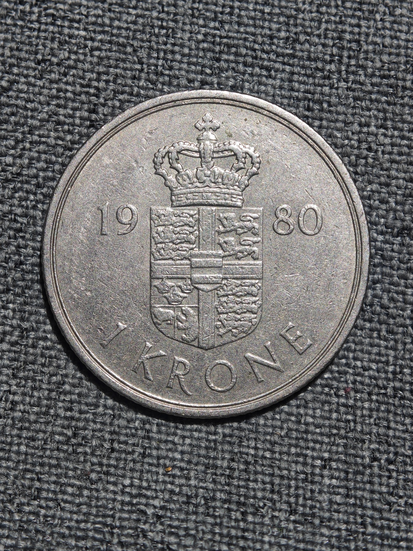 外国硬币收藏店第3期 丹麦1980年玛格丽特女王1克朗