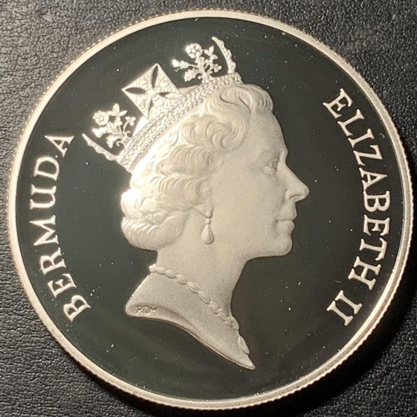 紫瑗钱币——第329期拍卖 百慕大 1986年 珍稀海洋动物 大海龟 1元 28.28克 0.925银 精制