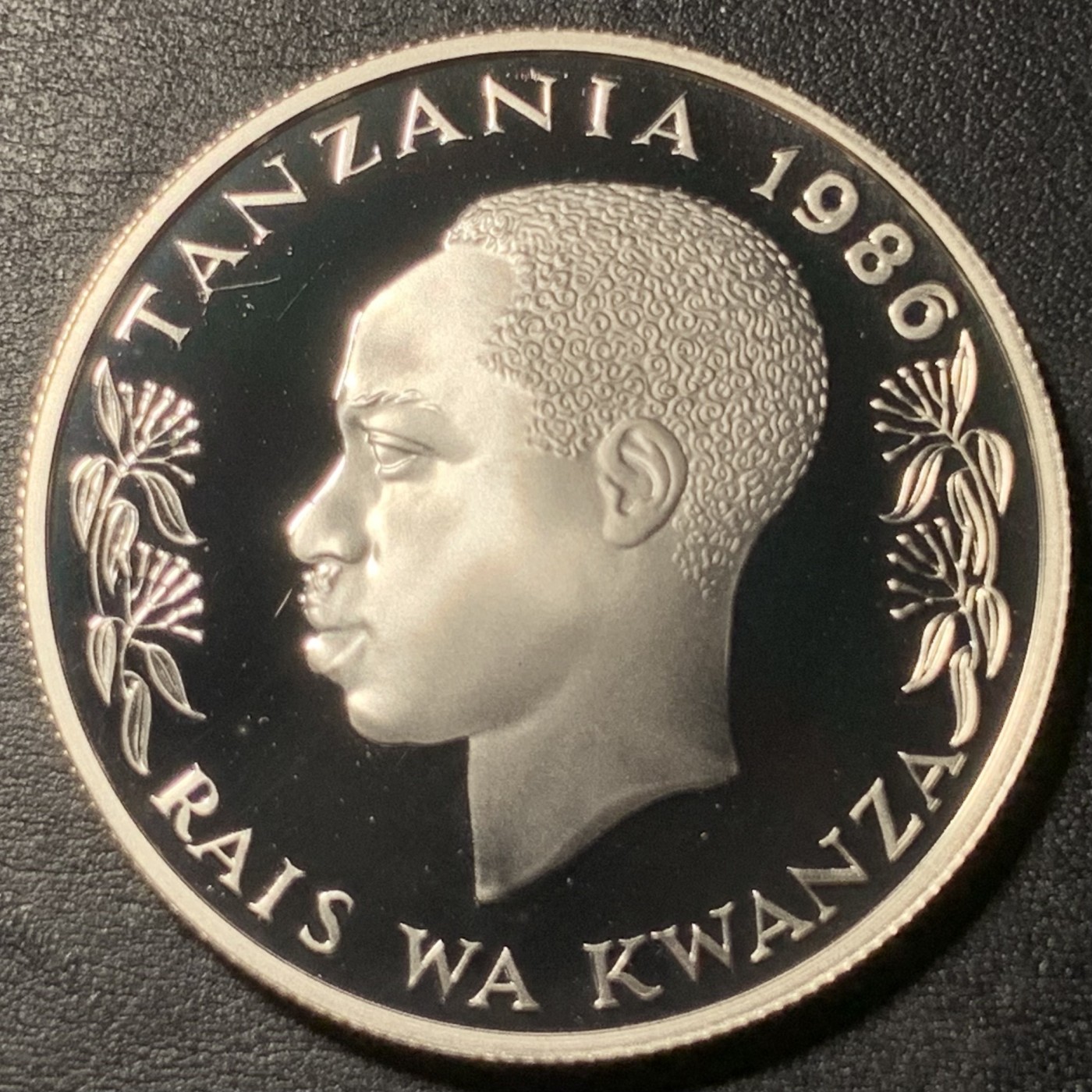 紫瑗钱币——第329期拍卖 坦桑尼亚 1986年 WWF世界濒危野生动物 非洲象 100先令 19.44克 0.925银 精制