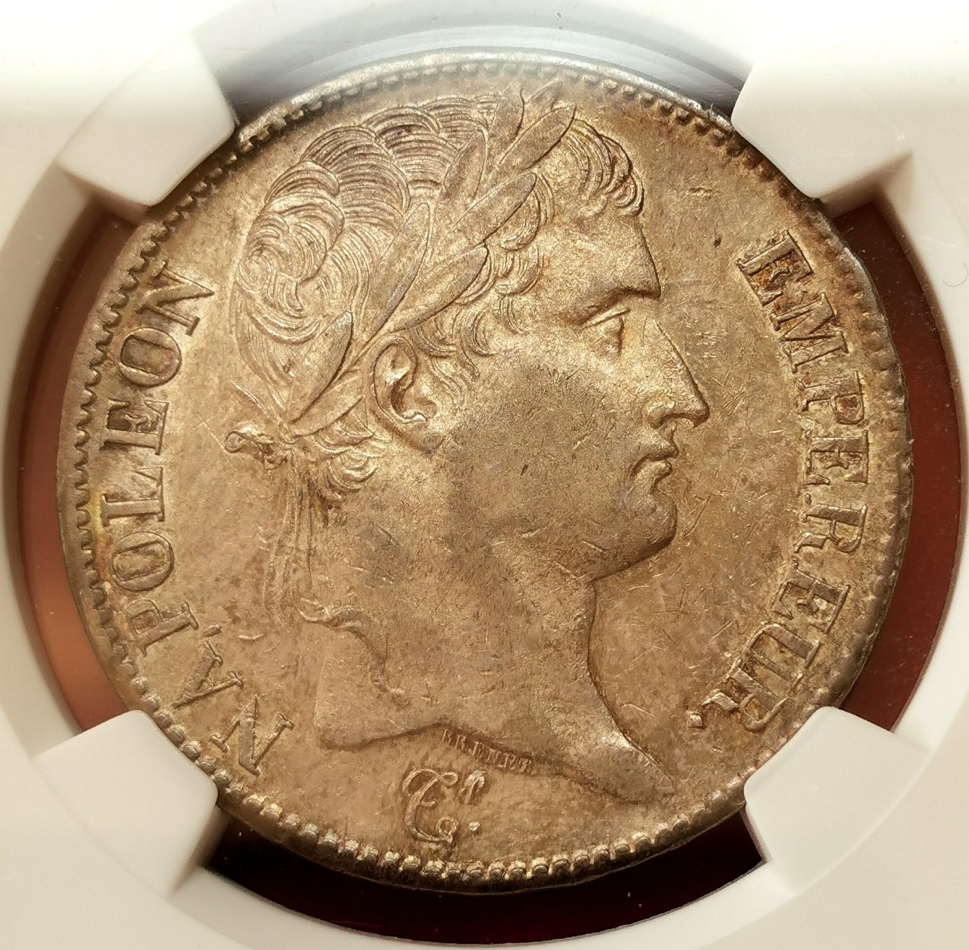 凡希社世界钱币微拍第二百五十六期 荐！1808A法国拿破仑5法郎大银NGC-AU55原味极赞！