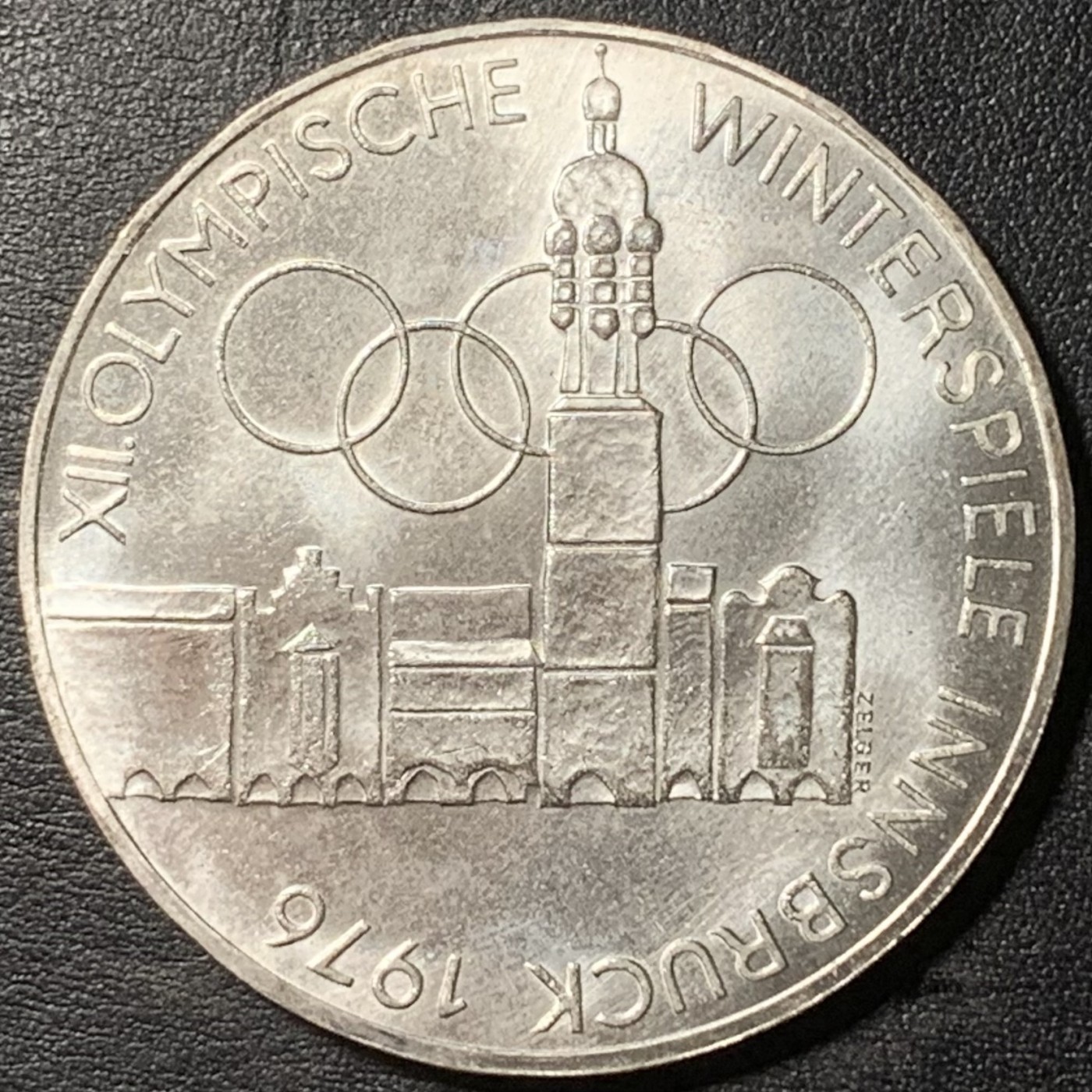 紫瑗钱币——第329期拍卖 奥地利 1976年 因斯布鲁克冬奥运 主会场 100先令 24克 0.64银 UNC