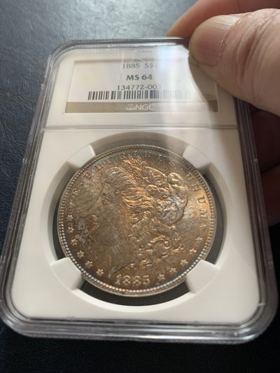 1885年美国摩根银币P版五彩币NGC-MS64