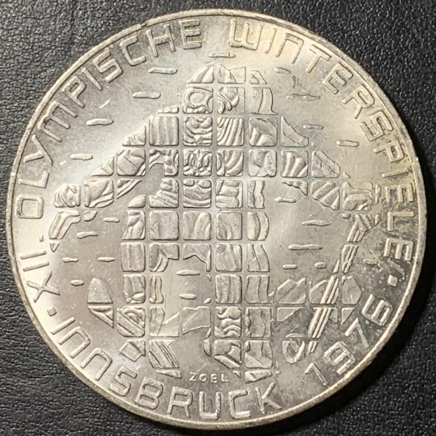 紫瑗钱币——第329期拍卖 奥地利 1976年 因斯布鲁克冬奥运 滑雪 100先令 24克 0.64银 UNC