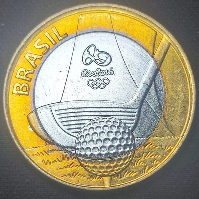 231202 巴西1雷亚尔双色纪念币 27mm 保真外币82411