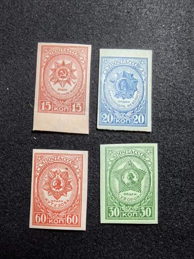 盛世勋华——号角文化勋章邮票专场拍卖第154期 - 苏联1944年发行 4全无齿新票 苏联勋章 涅夫斯基/卫国战争/库图佐夫/苏沃洛夫