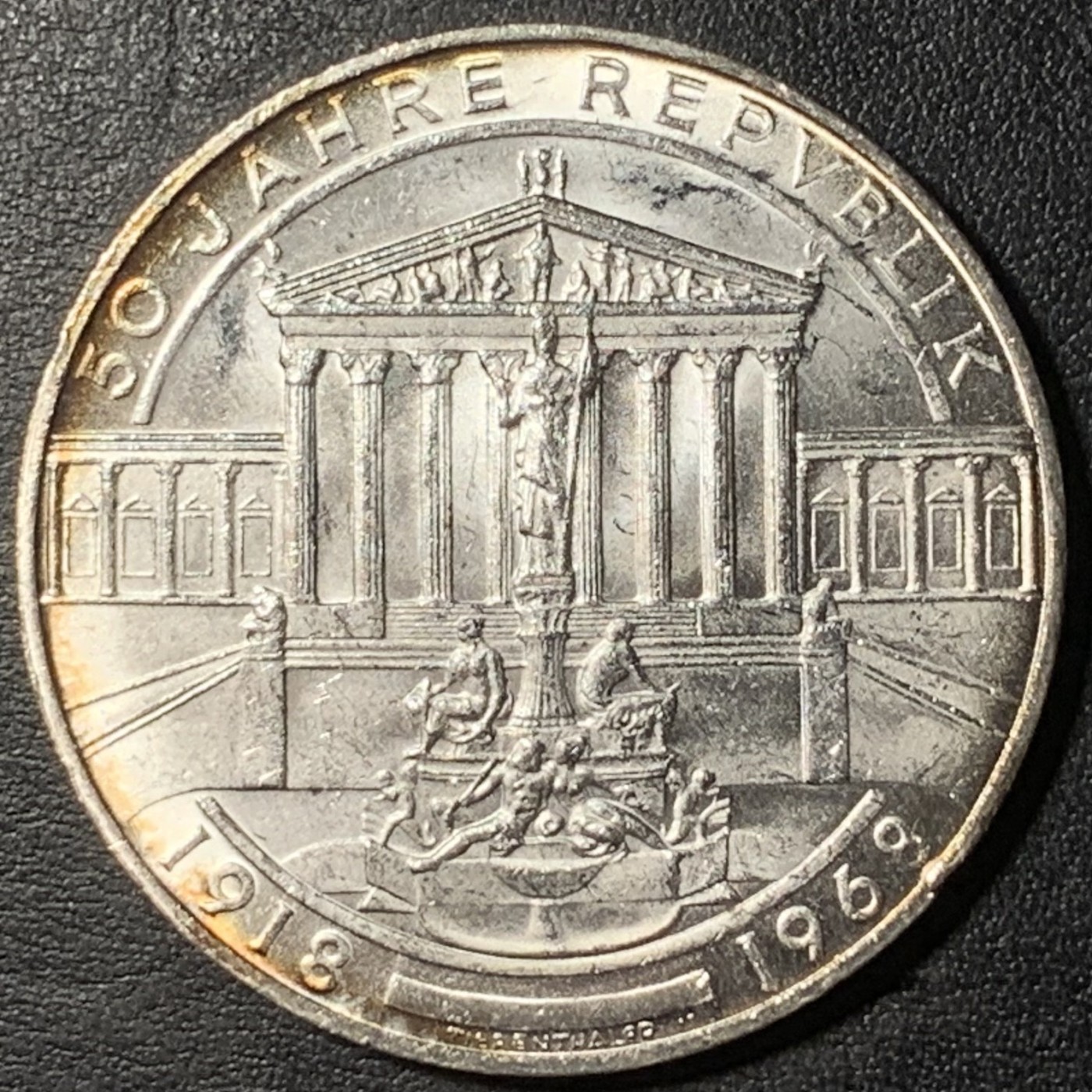 紫瑗钱币——第329期拍卖 奥地利 1968年 第二共和国建国50周年 50先令 20克 0.9银 UNC