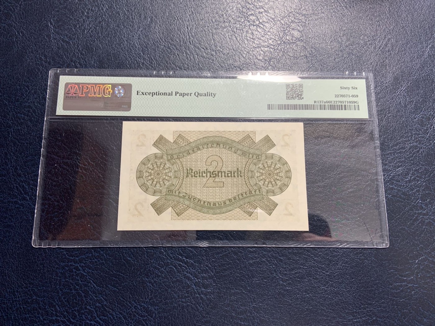 收藏联盟Quantum Auction 第308期拍卖  德国1940-45年2马克 PMG67
