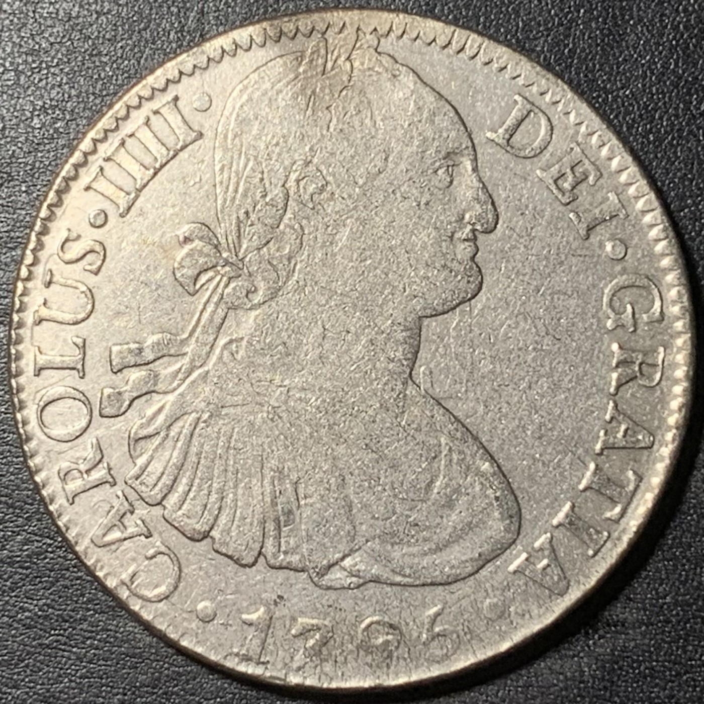 紫瑗钱币——第329期拍卖 墨西哥 1795年 MO FM 卡洛斯四世 双柱 8里亚尔 27.06克 0.9银