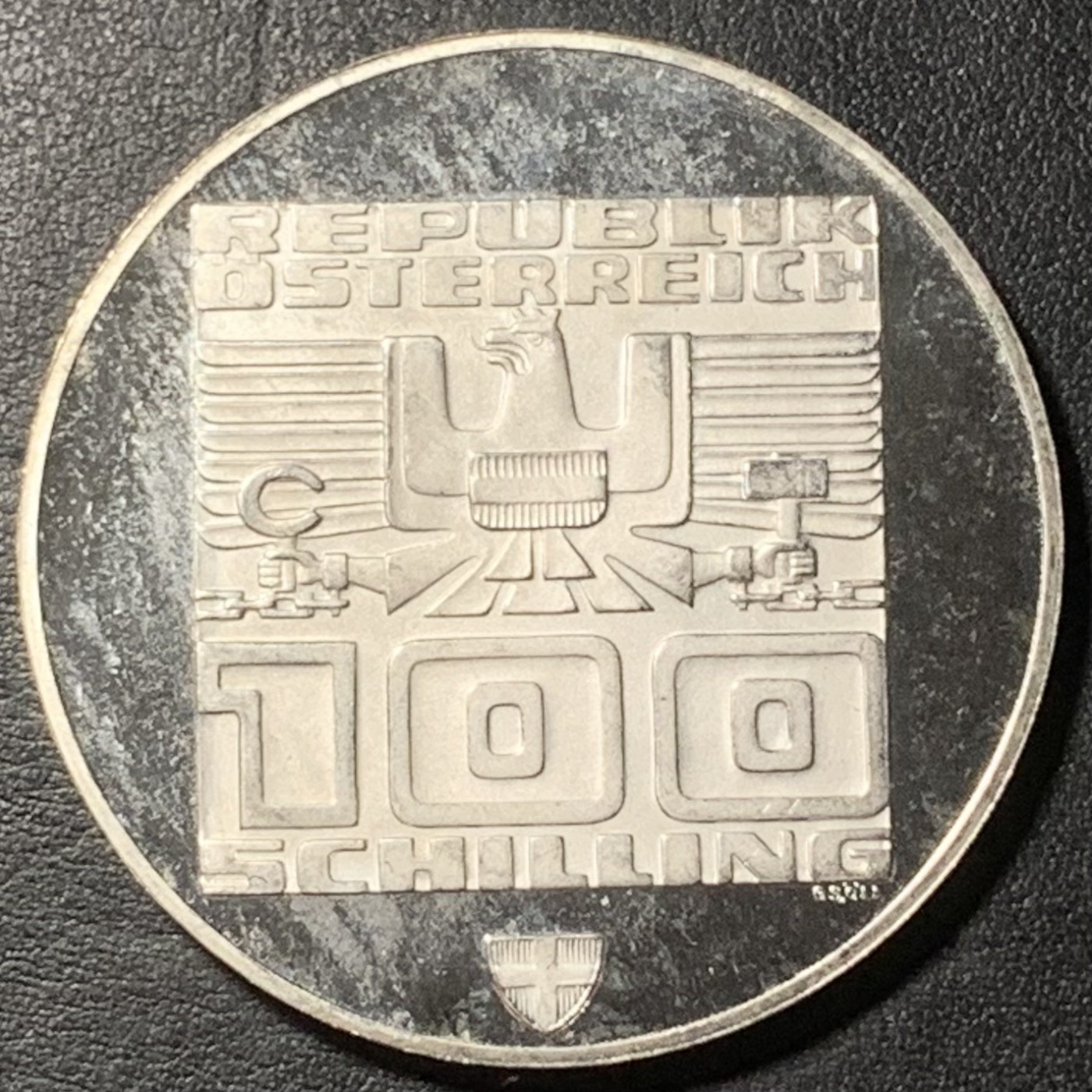 紫瑗钱币——第329期拍卖 奥地利 1976年 因斯布鲁克冬奥运 主会场 100先令 24克 0.64银 精制