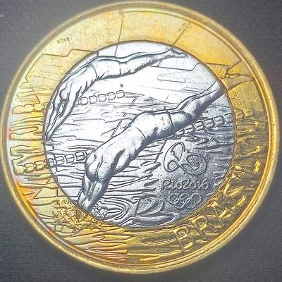 231202 巴西1雷亚尔双色纪念币 27mm 保真外币82409