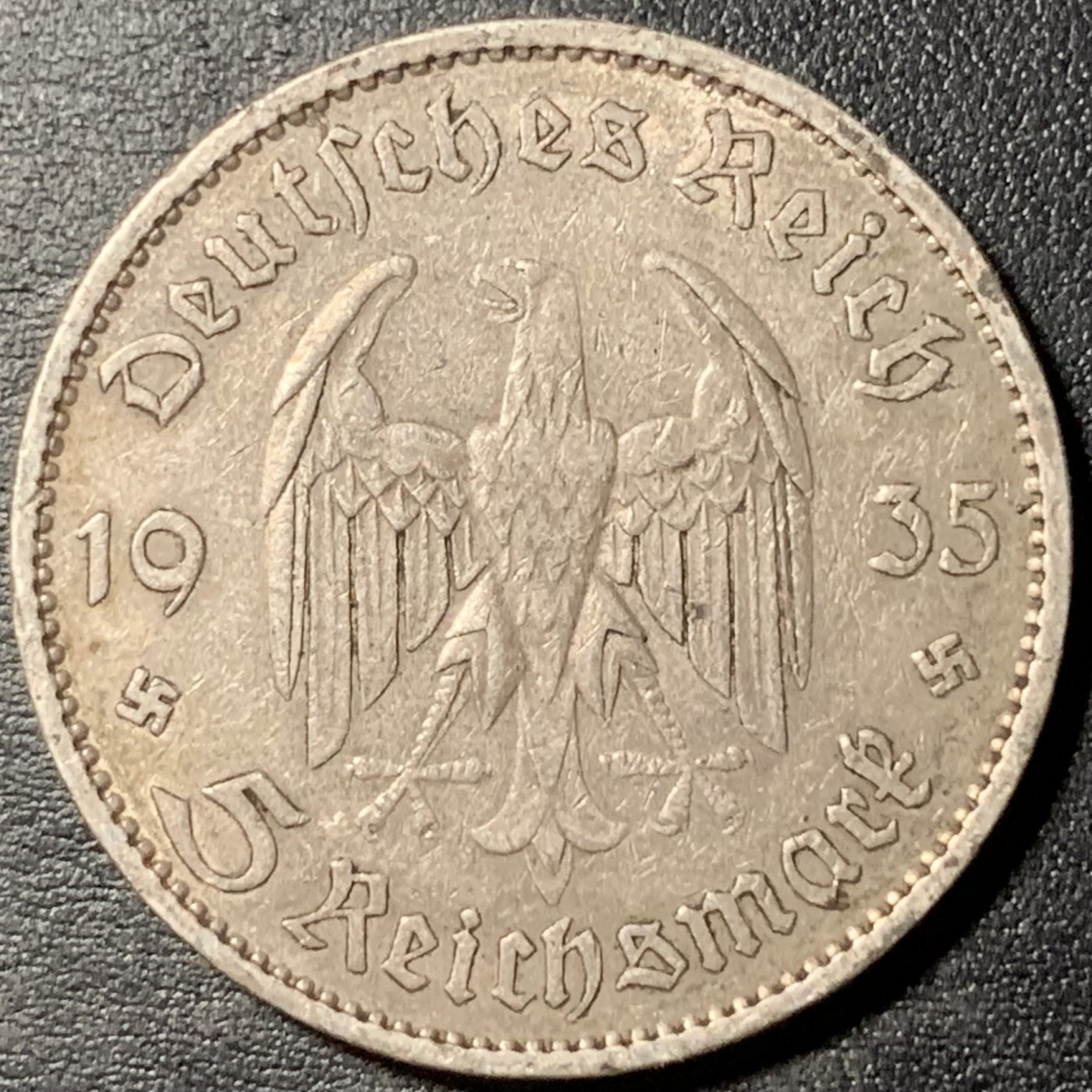 紫瑗钱币——第329期拍卖 德国 1935年 A版 波茨坦教堂 5马克 13.9克 0.9银