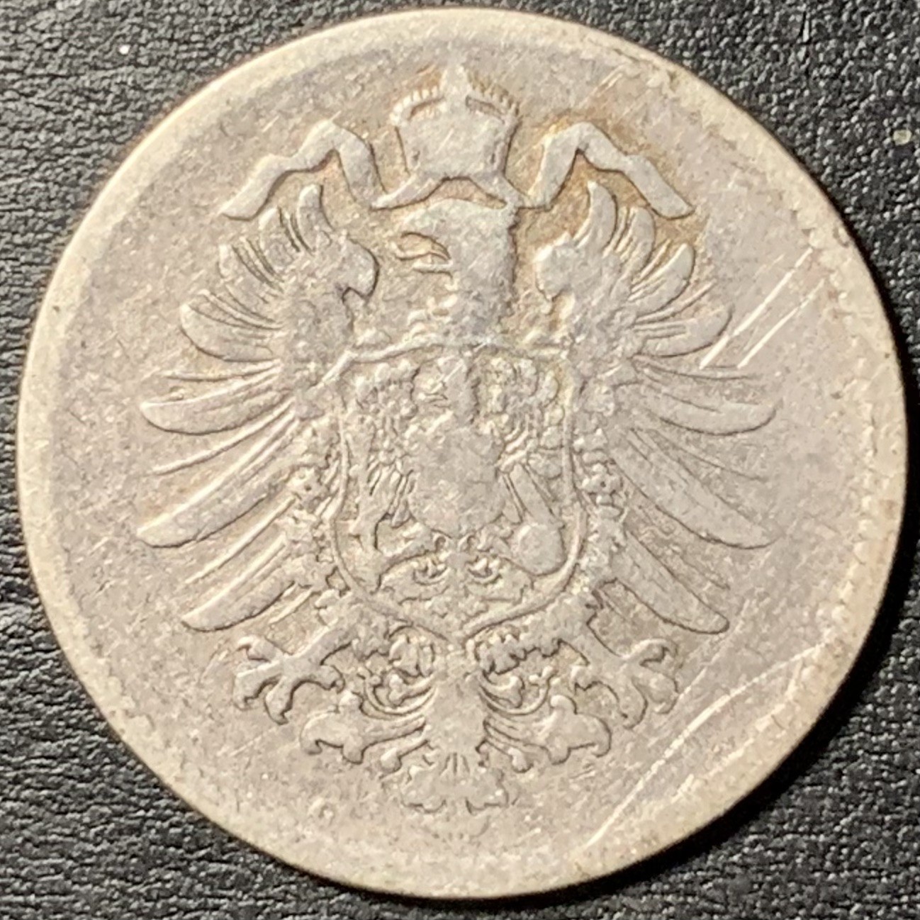 紫瑗钱币——第329期拍卖 德国 1881年 G版 第二帝国 短翅 1马克 5.5克 0.9银