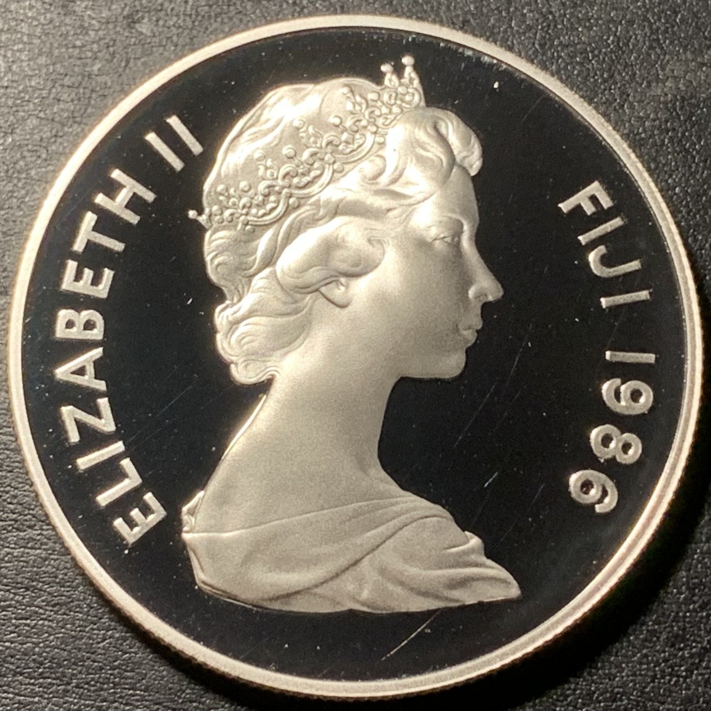 紫瑗钱币——第329期拍卖 斐济 1986年 WWF世界濒危野生动物 绿娃 10元 27克 0.925银 精制