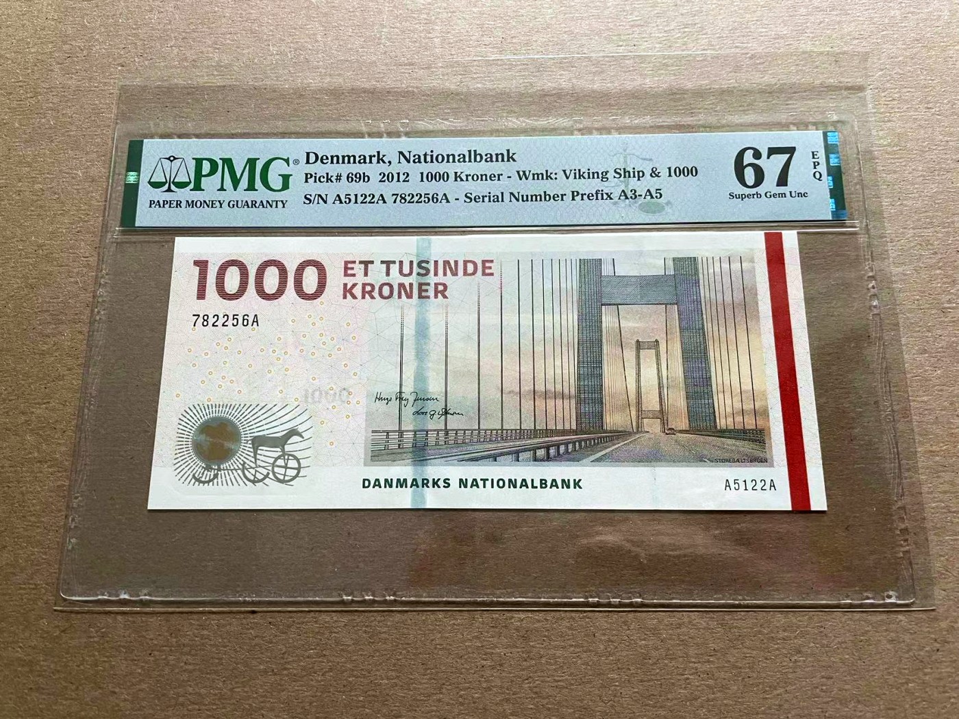 【Blue Auction】✨世界纸币精拍第401期【精】 丹麦 2012年1000克朗 PMG67EPQ 