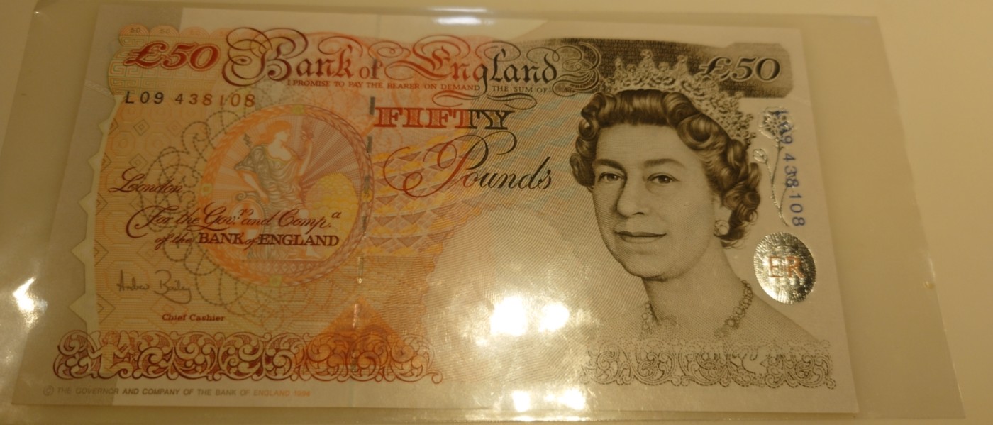 【世界钱币】精选微拍第87期暨2023年第三十四期 裸钞专场 1994年英国E序列50镑 全新绝品