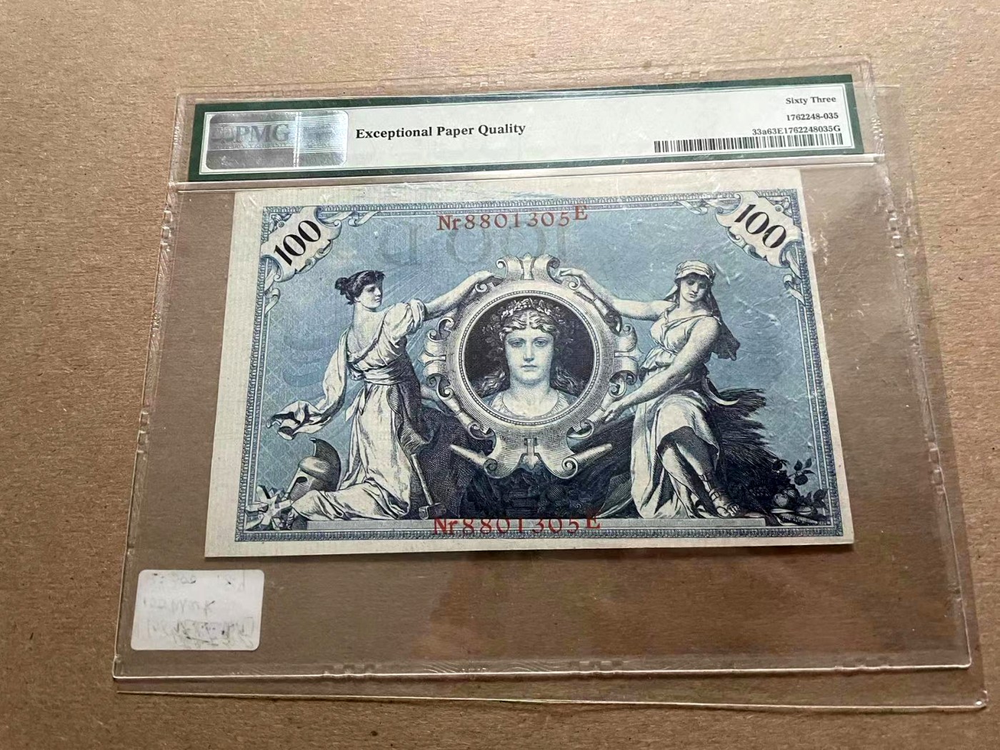 【Blue Auction】✨世界纸币精拍第401期【精】 【无47】德国 1908年100马克 PMG63EPQ 