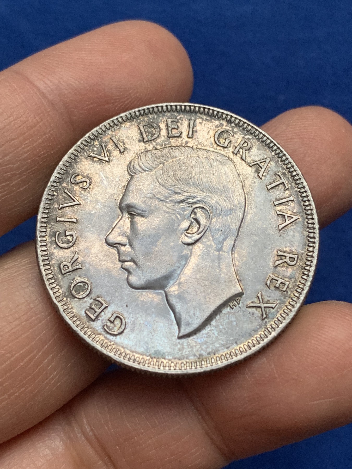 《竞宝斋》第221场-周日，周一 2场 (全场包邮) 加拿大1951年乔治六世划船1加元银币