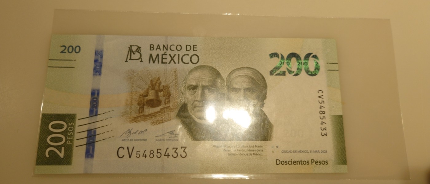【世界钱币】精选微拍第87期暨2023年第三十四期 裸钞专场 2021年墨西哥200比索 全新绝品