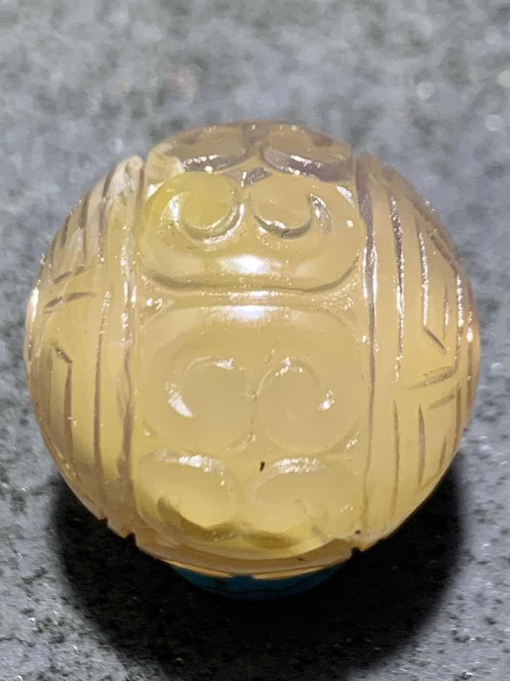 精美高润度冰皮糖心蒙料战国红玛瑙雕刻回纹2.0珠子一颗，